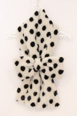 画像1: Candy Stripper / RIBBON MUFFLER（リボンマフラー）  オフホワイト×ブラックドット O-26-05-02-032-PU-ZA-IG-OS (1)