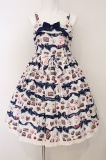 画像1: BABY,THE STARS SHINE BRIGHT / Collection douce chocolatier柄プラリーヌジャンパースカート  ネイビー O-26-05-02-040-BA-OP-OW-OS (1)