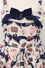 画像2: BABY,THE STARS SHINE BRIGHT / Collection douce chocolatier柄プラリーヌジャンパースカート  ネイビー O-26-05-02-040-BA-OP-OW-OS (2)