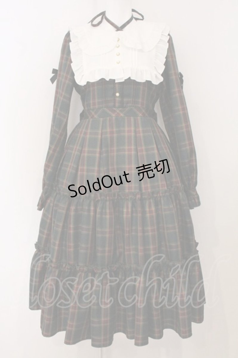 画像1: Amavel / Dolly Holidayチェックティアードワンピース ロング丈 グリーン O-26-05-02-042-CA-OP-IG-OS (1)