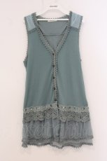 画像1: axes femme / チュールレイヤード風カットベスト M ミント O-26-05-02-053-AX-TO-IG-OS (1)