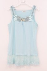 画像1: axes femme / 胸元＆肩デザインロングタンク M ミント O-26-05-02-054-AX-TO-IG-OS (1)
