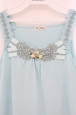 画像2: axes femme / 胸元＆肩デザインロングタンク M ミント O-26-05-02-054-AX-TO-IG-OS (2)