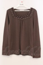 画像1: axes femme / スカラップレースインナーカットソー L ブラウン O-26-05-02-061-AX-TO-IG-OS (1)