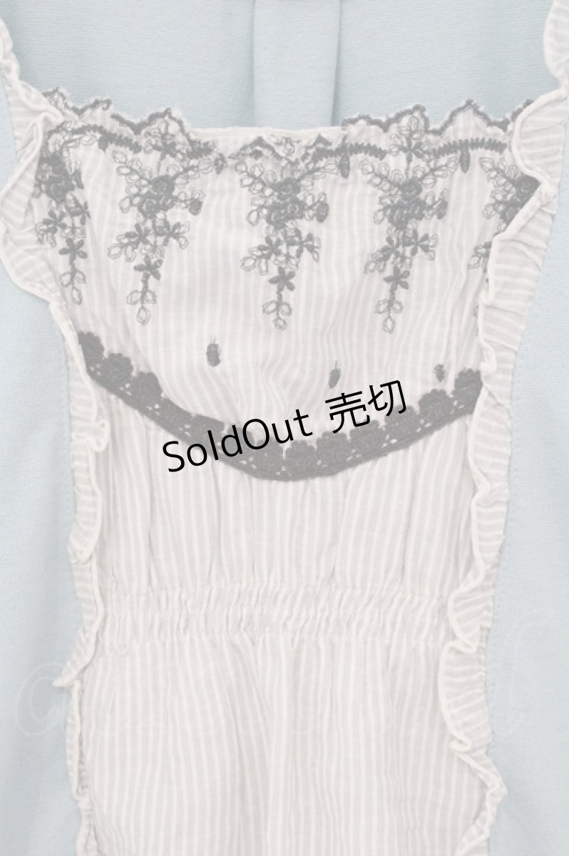 画像2: axes femme / ブロッキング刺繍チュニ  サックス×オフシロ O-26-05-02-063-AX-OP-IG-OS (2)