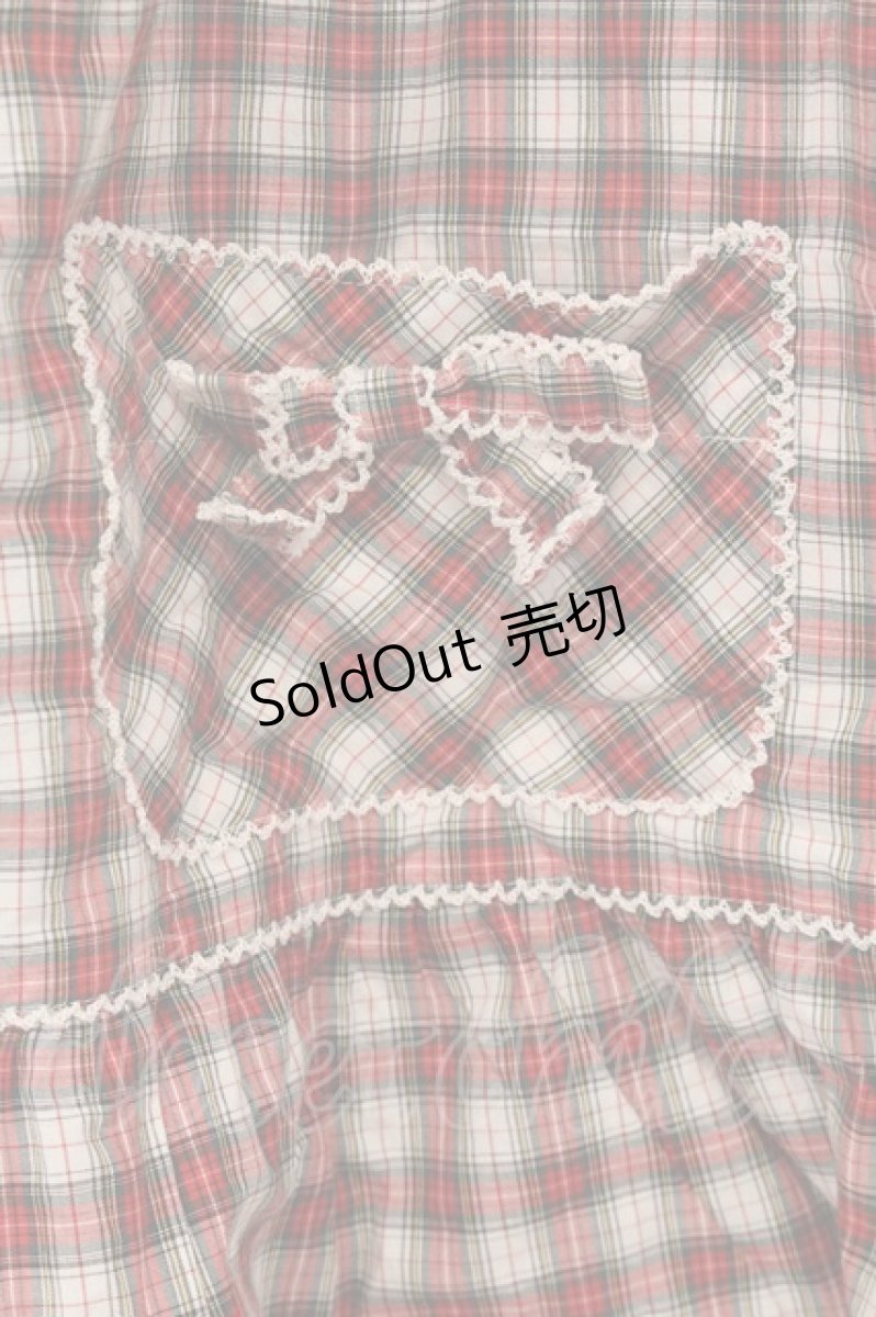 画像3: WONDERFUL WORLD / チェックノースリーブチュニック  シロ×アカ O-26-05-02-069-LO-TO-IG-OS (3)
