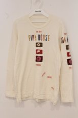 画像1: PINK HOUSE / ロゴパッチいっぱいカットソー  シロ O-26-05-02-074-LO-TO-IG-OS (1)