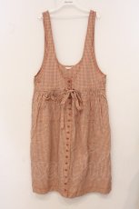 画像1: PINK HOUSE / チェック柄吊りスカート  ベージュ×アカ O-26-05-02-077-LO-SK-IG-OS (1)