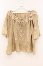 画像1: axes femme / ローズモチーフレースチュニック M イエロー系 O-26-05-02-084-AX-TO-IG-OS (1)