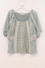画像1: axes femme / フロントレーストップス M ミント O-26-05-02-090-AX-TO-IG-OS (1)