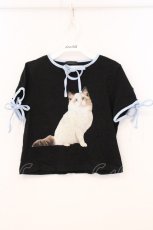 画像1: Candy Stripper / MEOW RIBBON トップス 2 ブラック O-26-05-02-014-PU-TO-IG-OS (1)