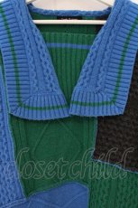 画像2: Candy Stripper / PATCHWORK SAILOR KNIT 2 ブルー×グリーン O-26-05-02-019-PU-TO-IG-OS (2)