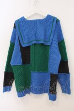画像3: Candy Stripper / PATCHWORK SAILOR KNIT 2 ブルー×グリーン O-26-05-02-019-PU-TO-IG-OS (3)