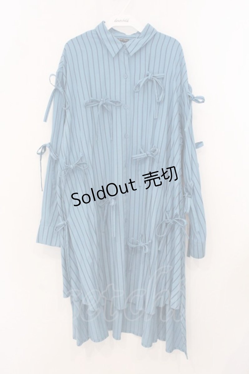 画像1: Candy Stripper / WITH RIBBON SHIRTワンピース 2 ブルー O-26-05-02-023-PU-OP-IG-ZI (1)