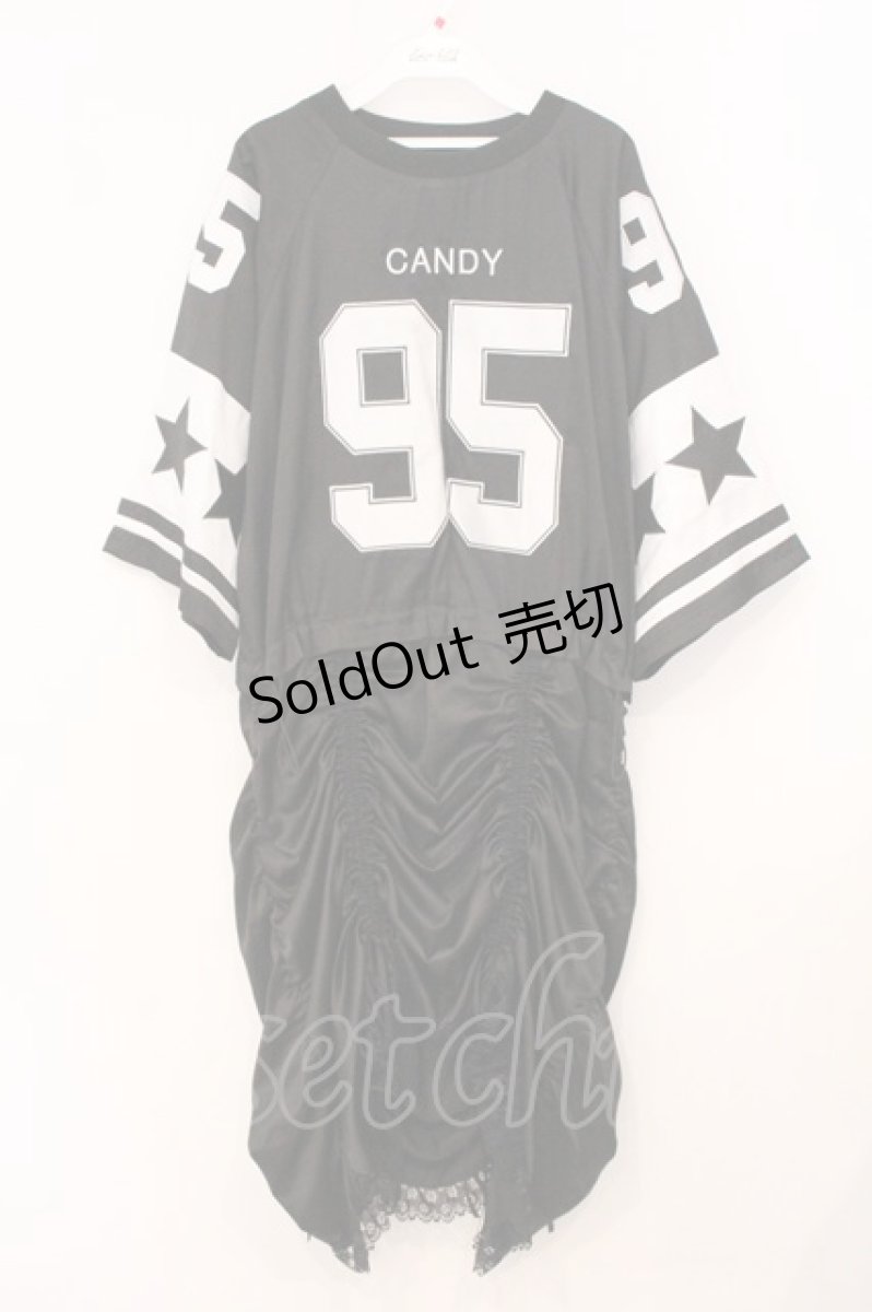 画像1: Candy Stripper / NUMBERING SATIN ONE-PIECE（ナンバリングサテンワンピース）  ブラック O-26-05-02-025-PU-OP-IG-OS (1)