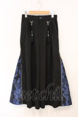 画像1: rezen / 唐草文様ジャガードジップパンツ S ブラック×ブルー O-26-05-04-056-LO-PA-IG-OS (1)