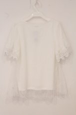 画像3: axes femme / レース重ね袖チュールプルオーバー  シロ O-26-05-04-065-AX-TO-IG-OS (3)