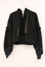 画像1: axes femme / ショート丈ダンボールパーカー F クロ O-26-05-04-078-AX-TO-OW-OS (1)