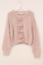 画像1: m petit by misako / MSKリボンカーディガン M ピンク O-26-05-04-086-LO-TO-OW-OS (1)