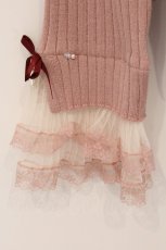 画像2: axes femme / リボン×チュールレースニット F ピンク O-26-05-04-094-AX-TO-OW-OS (2)