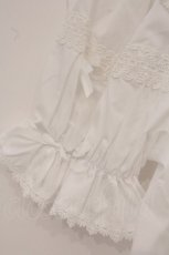 画像3: Chalmiere / トーションレース丸襟半袖ブラウス M シロ O-26-05-04-096-AX-BL-OW-OS (3)