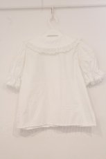 画像4: Chalmiere / トーションレース丸襟半袖ブラウス M シロ O-26-05-04-096-AX-BL-OW-OS (4)