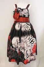 画像1: Royal Princess Alice / 新がしゃどくろ　ロングドレス  クロ×アカ O-26-05-04-103-LO-OP-OW-OS (1)