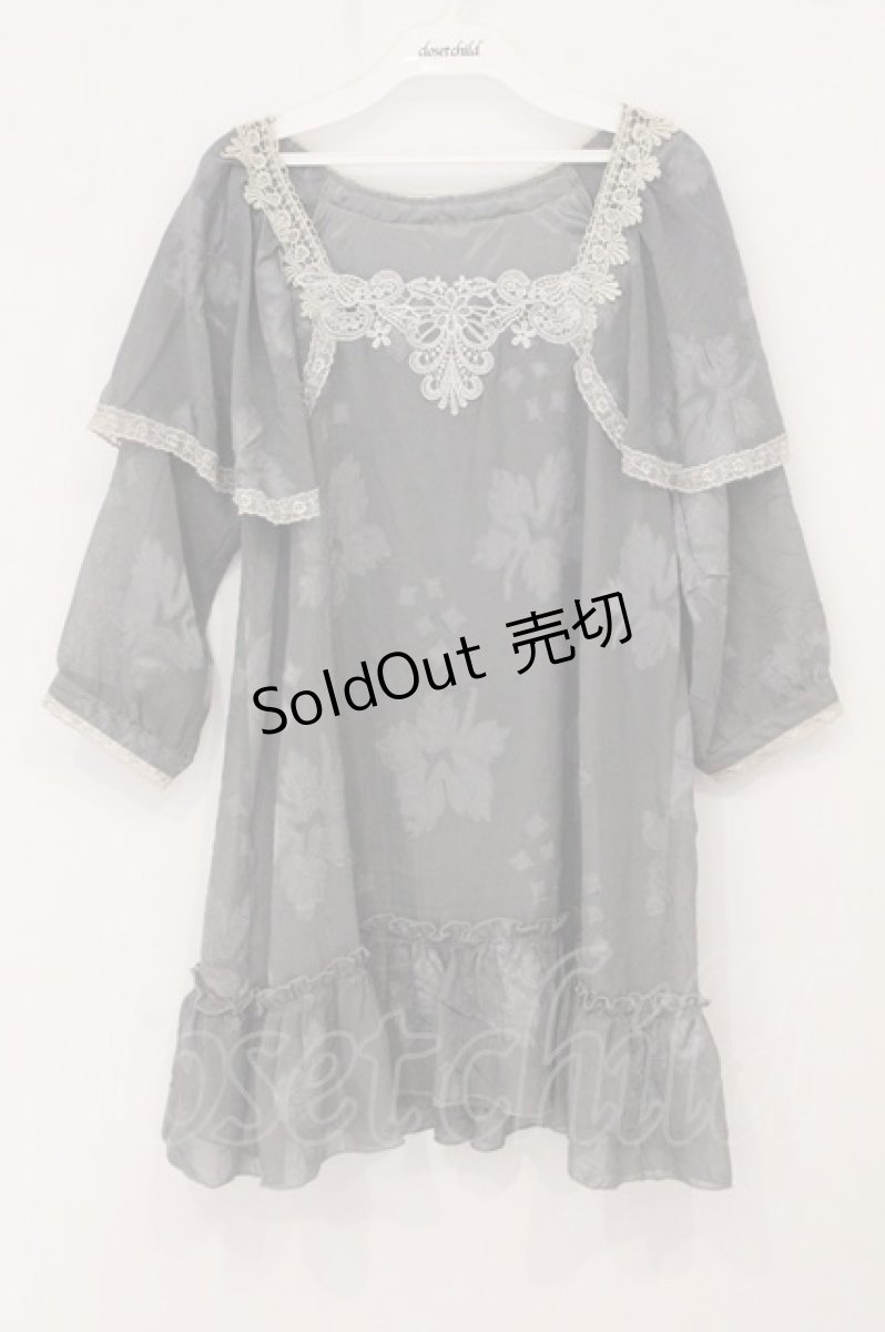 画像1: axes femme / ケープ風フラワーワンピース M グリーン系 O-26-05-04-013-AX-TO-IG-OS (1)