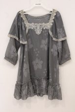 画像1: axes femme / ケープ風フラワーワンピース M グリーン系 O-26-05-04-013-AX-TO-IG-OS (1)