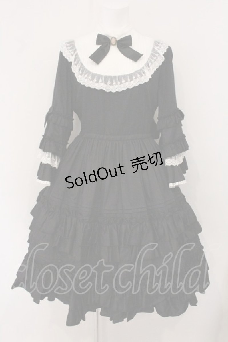 画像1: Pina sweetcollection / ドール姫袖ワンピース  クロ O-26-05-04-106-LO-OP-OW-OS (1)