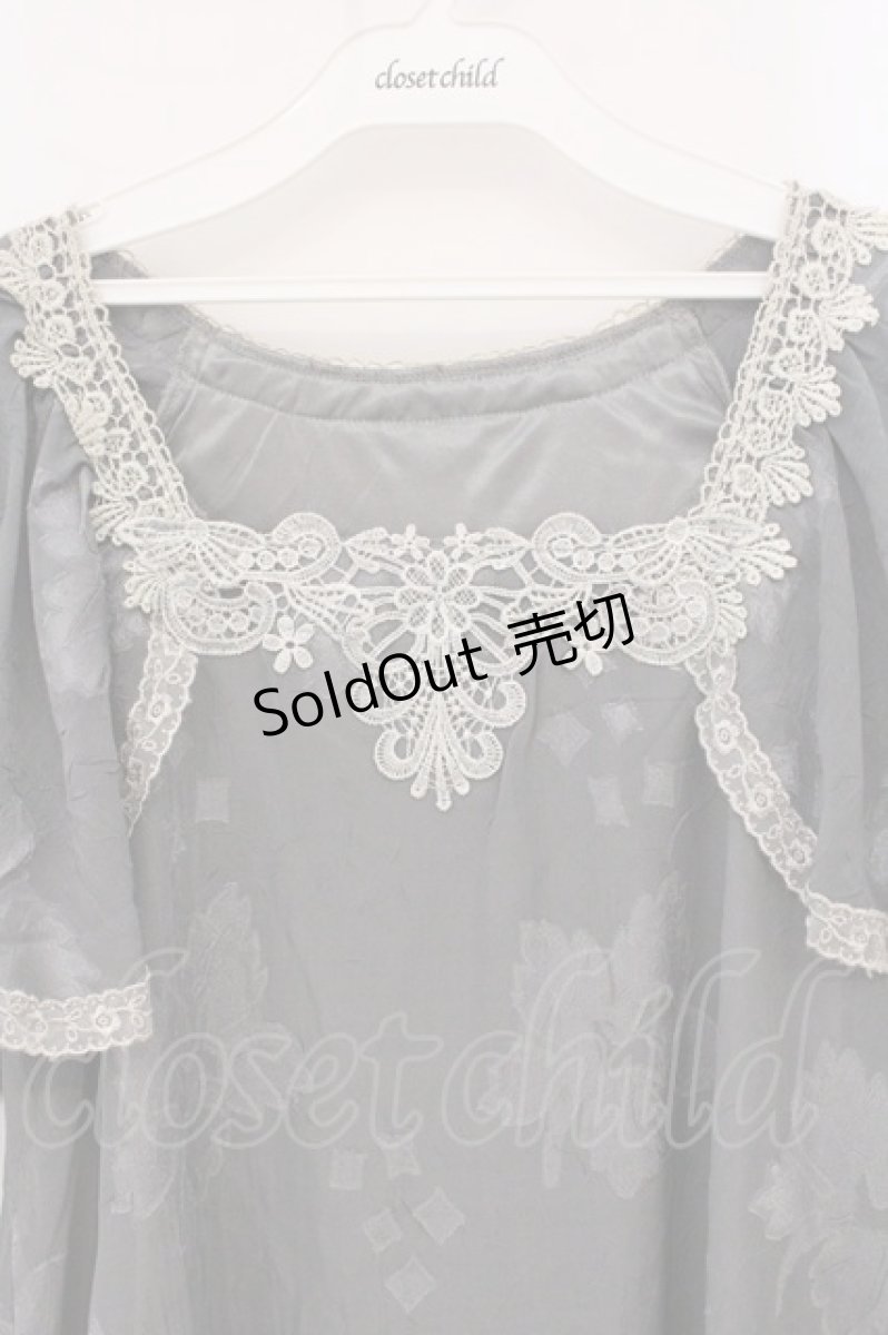 画像2: axes femme / ケープ風フラワーワンピース M グリーン系 O-26-05-04-013-AX-TO-IG-OS (2)