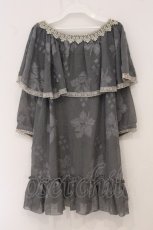 画像3: axes femme / ケープ風フラワーワンピース M グリーン系 O-26-05-04-013-AX-TO-IG-OS (3)