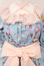 画像2: axes femme kawaii / ハッピーバカンス柄ワンピース  サックス O-26-05-04-110-AX-OP-IG-OS (2)