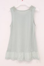 画像3: axes femme / モチーフレースタンクトップ M ミント O-26-05-04-002-AX-TO-IG-OS (3)