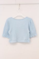 画像3: DearMyLoveRose / ハートボタンクロップドリブカーディガントップス L サックス O-26-05-04-022-LO-TO-IG-OS (3)