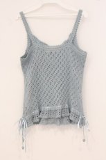 画像4: PINK HOUSE / フラワーモチーフニットキャミトップス  サックス O-26-05-05-034-LO-TO-IG-OS (4)