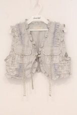 画像1: Candy Stripper / LACE FRILL POCKET VEST（レース7フリルポケットベスト）  グレー O-26-05-05-041-PU-TO-IG-OS (1)