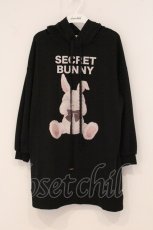 画像1: Secret Honey / うさぎプリントパーカー  クロ O-26-05-05-046-CA-TO-OW-OS (1)