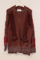 画像1: rurumu: / Agnus Dei knit cowichan（アニュス デイ ニットカーディガン）  レッド系 O-26-05-05-051-LO-TO-IG-OS (1)