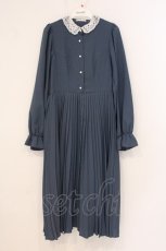 画像1: m petit by misako / AM*レースエリプリーツワンピース S ブルー O-26-05-05-054-LO-OP-IG-OS (1)