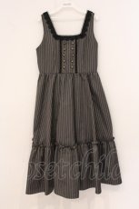 画像1: m petit by misako / TT*AOKストライプジャンパースカート L グレー O-26-05-05-055-LO-OP-IG-OS (1)