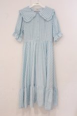 画像1: m petit by misako / TT*Mギンガムチェック半袖ワンピース L サックス O-26-05-05-059-LO-OP-IG-OS (1)