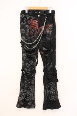 画像1: MAD / スカルpダメージガーゼボンテージパンツ M ブラック O-26-05-05-067-PU-PA-OW-OS (1)