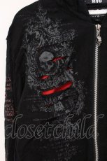 画像3: MAD / スラッシュダメージガーゼZIPパーカー L ブラック×レッド O-26-05-05-073-PU-TO-OW-OS (3)