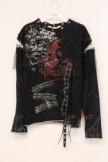 画像1: MAD / レースレイヤードダメージカットソー F ブラック O-26-05-05-075-PU-TO-OW-OS (1)