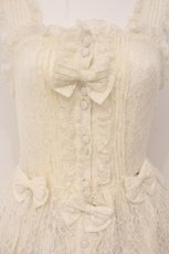 画像2: metamorphose / 総レースおめかしセット　ジャンパースカート単品  オフシロ O-26-05-05-086-ME-OP-IG-OS (2)