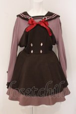 画像1: Favorite / 淡嶋えふさんデザインコラボ企画 セーラー×ジャージ風うさちゃんパーカーワンピース M ピンクブラウン O-26-05-05-089-LO-OP-IG-OS (1)