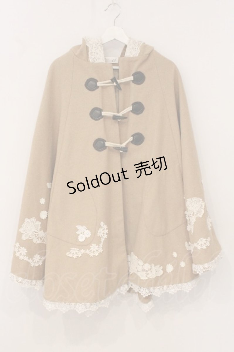 画像1: Favorite / 雪空レースのポンチョコート  ベージュ O-26-05-05-091-LO-CO-IG-ZTC074 (1)