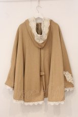 画像4: Favorite / 雪空レースのポンチョコート  ベージュ O-26-05-05-091-LO-CO-IG-OS (4)