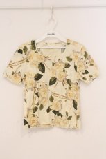 画像1: INGEBORG / カメリアプリントTシャツ M アイボリー O-26-05-05-095-LO-TS-IG-OS (1)